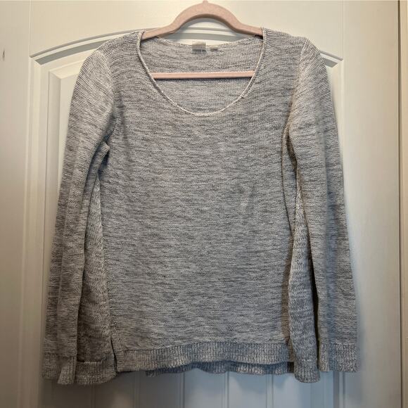 Gap Women’s Scoop Neck Long Sleeve Heathered Knit Pullover‎ Sweater Size M Gray - Picture 1 of 5